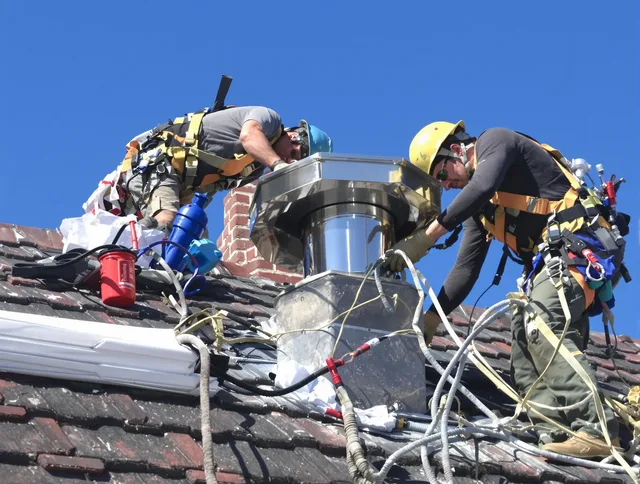 Protective chimney cap installed by Medfield Chimney Sweep in Medfield, MA