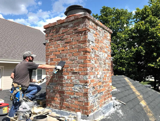 Completed chimney rebuild by Medfield Chimney Sweep in Medfield, MA