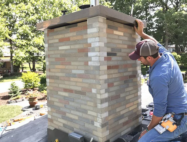 Medfield Chimney Sweep completing a modern chimney remodel in Medfield, MA