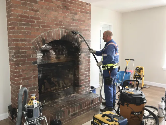 Medfield Chimney Sweep expert performing detailed chimney sweep in Medfield, MA