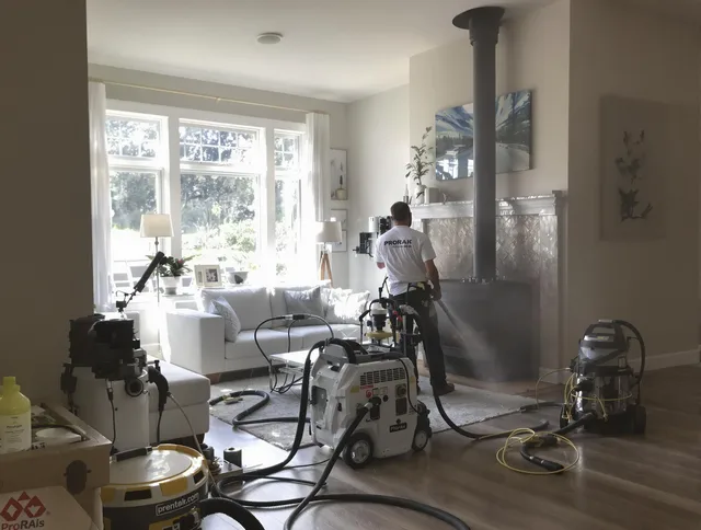 Soot removal service by Medfield Chimney Sweep for a fireplace in Medfield, MA